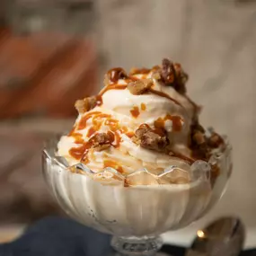 Pecan Praline Ice Cream at Nina's Creole Cottage at Caesars New Orleans in the Heart of the Quarter, Open 7 Days a Week.