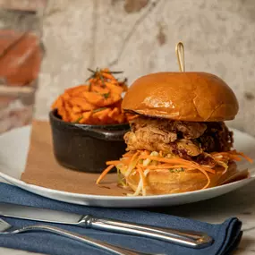 Classic Creole Chicken Sandwich at Nina's Creole Cottage at Caesars New Orleans in the Heart of the Quarter, Open 7 Days a Week.