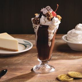 Classic hot fudge sundae at Peter Lugar Steakhouse in Las Vegas Caesars Palace