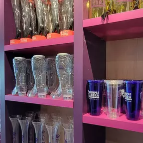 Souvenir cups at Purple Zebra Interior in Tropicana Atlantic City.