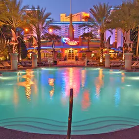 Flamingo Go Pool at night - Las Vegas Pools Adult Only 21+