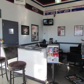 Hang out in the waiting room while your vehicle is being getting an oil change, brake repair, wheel alignment, or any other repair.