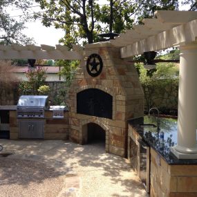 Custom Built Outdoor Kitchen With Smoker San Antonio TX