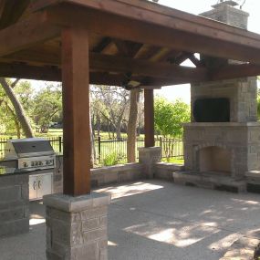 San Antonio Custom Built Backyard Fireplaces
