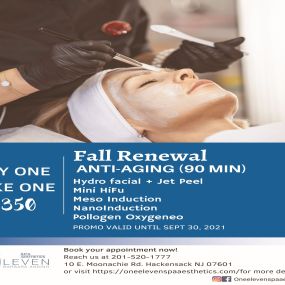 ANTI-AGING Hydro facial , Jet Peel, Mini HiFu, Meso Induction, Nano Induction, Pollogen Oxygeneo