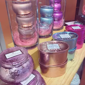 Voluspa candles are featured in the boutique