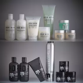 m by FOR MEN is an exclusive men's haircare line of styling products. FOR MEN haircare offers men's shampoo and conditioner, gel, hairspray, pomade, wax, styling cream, and hair paste.