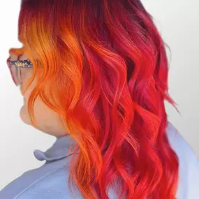 Linthicum Heights, MD Salon For Bright Hair Colors - Orange Face Framing Highlights