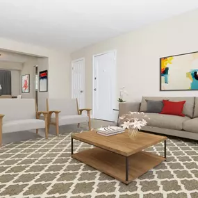 Living Room at Parkland Village Apartments