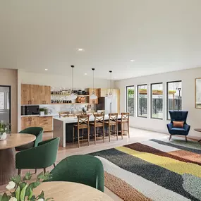 Living room with kitchen