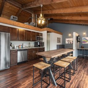 Clubhouse Kitchen Breakfast Bar with Stools