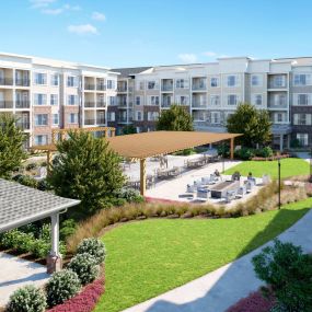 Courtyard Rendering at Haven at Congaree Pointe Apartments