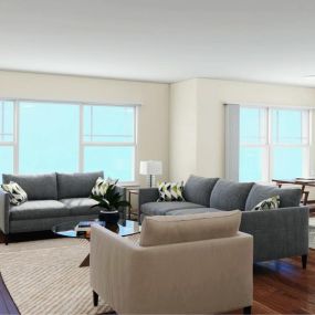 Rendering of Living and Dining Room at Haven at Congaree Pointe 55+ Apartments