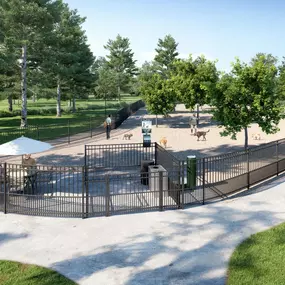 Dog Park Rendering at Haven at Congaree Pointe 55+ Apartments