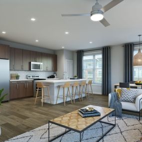 Open Living Room with Kitchen