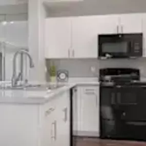 Open kitchen with large countertop space