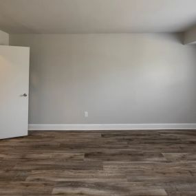 Bedroom with grey walls