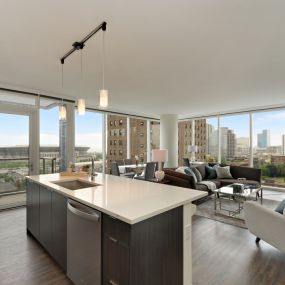 Modern Kitchen and Living Area