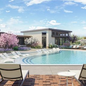 Pool with sundeck at Link Apartments Linden