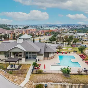 Aerial View at Overlook at Stone Oak Park Apartments