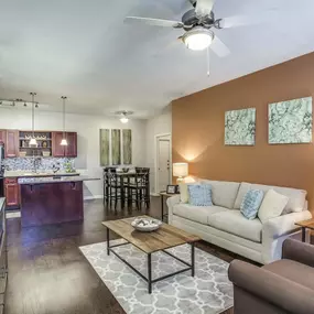 Living Room at Overlook at Stone Oak Park Apartments