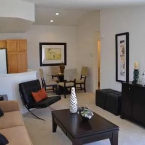 Living room at Arroyo Villa Apts