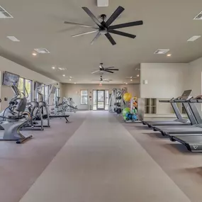 A fully equipped fitness center