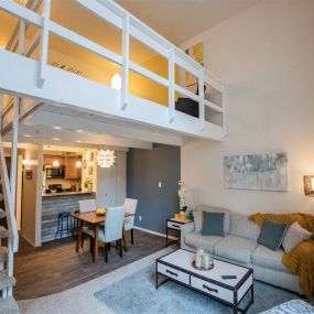 Living Room with Kitchen View