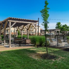 Picnic tables and  grill