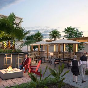 Rendering of Courtyard and Firepits at Sandpiper Glen Apartments