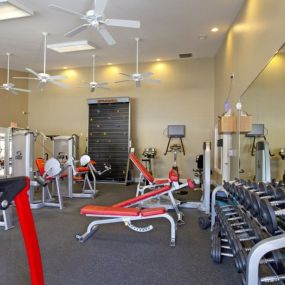 Fitness Center with free weights and machines