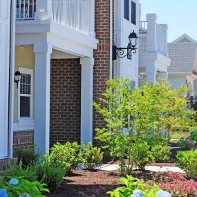 Neatly landscaped apartment exteriors