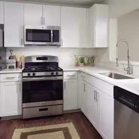 Kitchen with cabinets