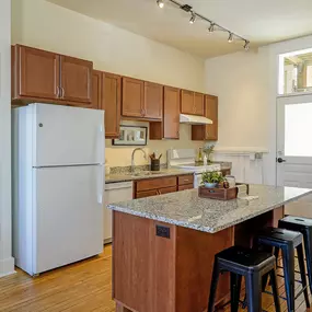 Kitchen with Island at Upper Post Flats in Fort Snelling, MN