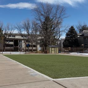 a grassy area with houses