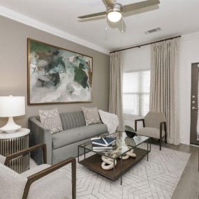 Living Room at Cue Luxury Apartments