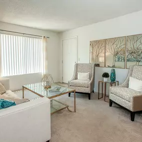 Living room at River Pointe Apartments