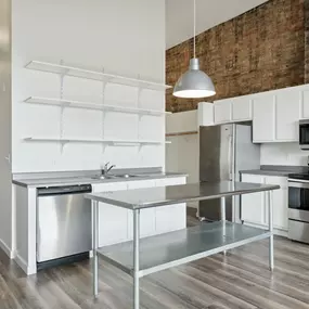 Kitchen at Gaar Scott Historic Lofts