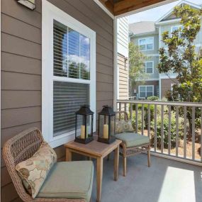 Private apartment patio at Chatham Apartment Home