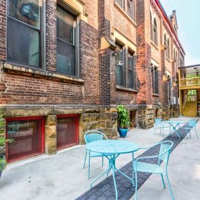 Beautiful Common Courtyard with Tables and Chair