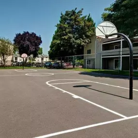 Basketball court at Riverwood Apartments