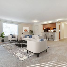 Open floor plan living room