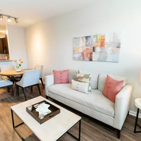 Open Space Living Room With Kitchen and Dining Area