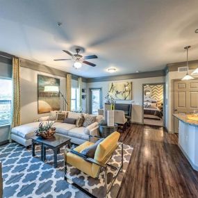 Modern Living Room with Kitchen