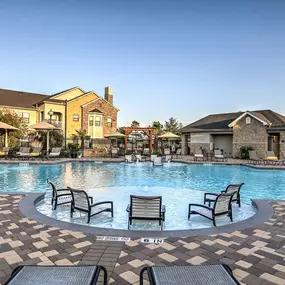 A Large Swimming Pool And Cabana