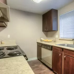 Kitchen at Hangar 128 Apartments