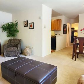 Kitchen & Living Room View - Windbrooke Apartments