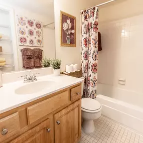 Hallway bathroom with