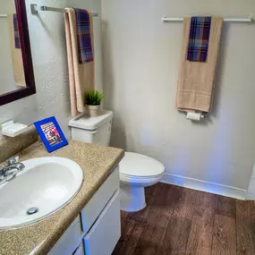bathroom with toilet, shower and sink