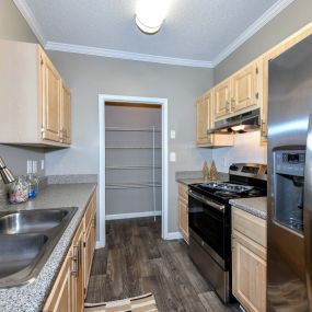 Stainless steel appliances in the kitchen